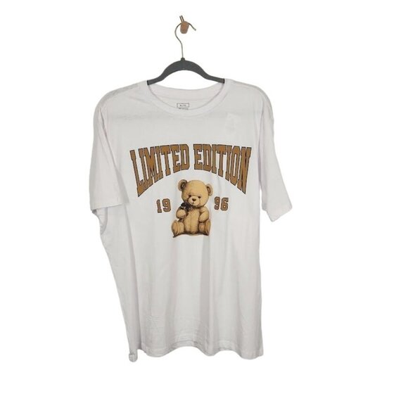Limited Edition 1995 Bear Short Sleeve Crewneck Graphic‎ Tee in White Size XXL - Picture 1 of 6